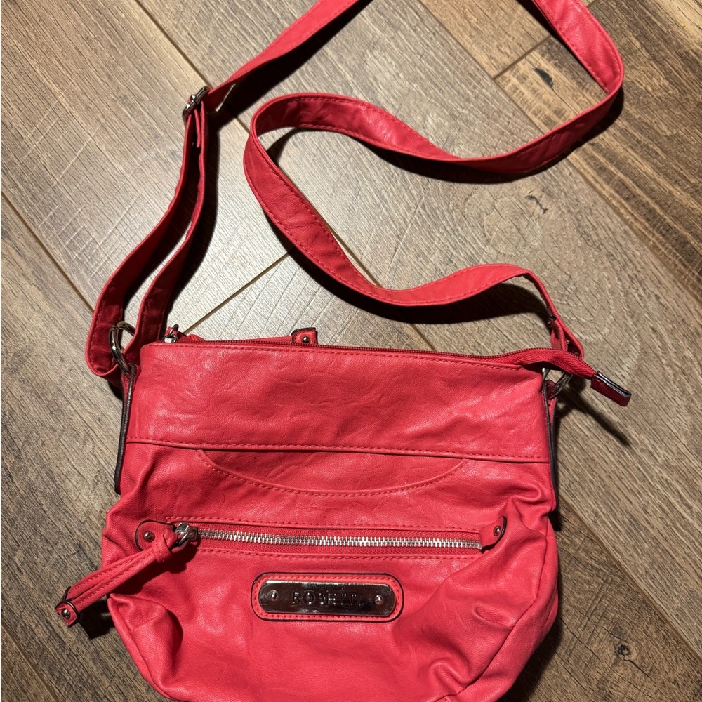Rosetti Red Crossbody Bag with Silver Hardware